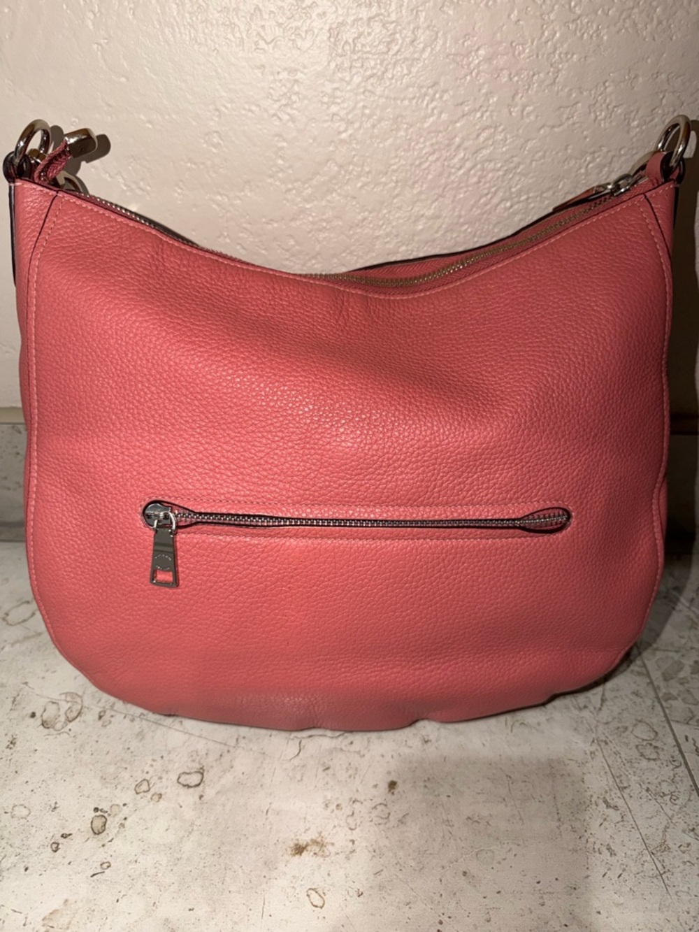Coach Coral Pink Pebbled Leather Hobo Bag - Picture 11 of 15
